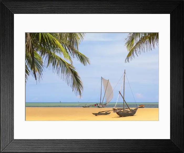 Framed Print : Oruwa (outrigger canoe) on Negombo beach, Western Province, Sri Lanka Framed Print : Oruwa (outrigger canoe) on Negombo beach, Western Province, Sri Lanka