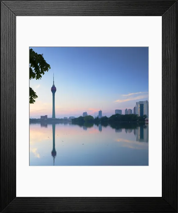 Framed Print : Lotus Tower on Beira Lake at dawn, Colombo, Sri Lanka Framed Print : Lotus Tower on Beira Lake at dawn, Colombo, Sri Lanka