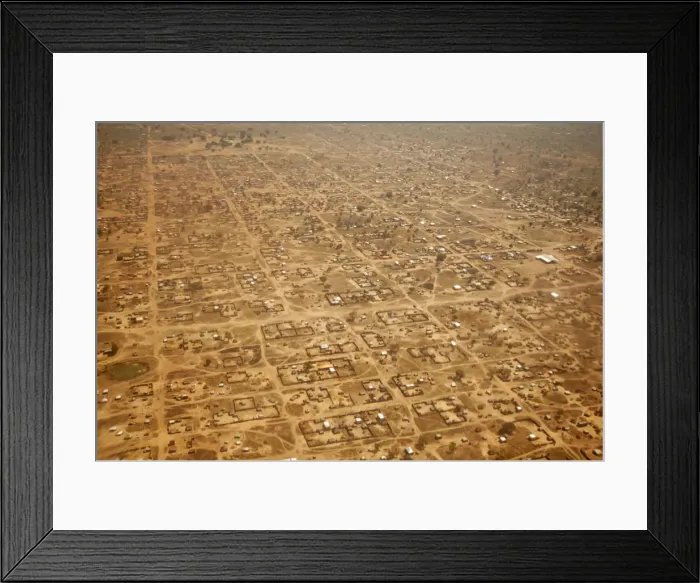 Framed Print : Leer, Unity State, South Sudan. Aerial view of the city Framed Print : Leer, Unity State, South Sudan. Aerial view of the city