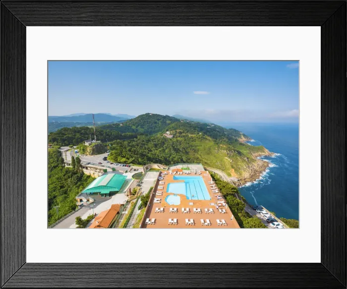 Framed Print : Spain, Basque Country, San Sebastian. Luxury Mercure hotel on top of the Mount Igueldo Framed Print : Spain, Basque Country, San Sebastian. Luxury Mercure hotel on top of the Mount Igueldo