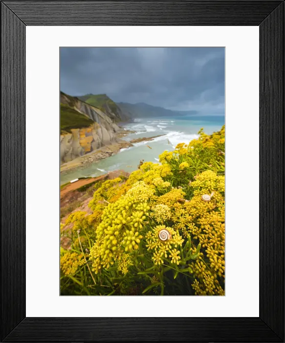 Framed Print : Spain, Basque Country, Zumaia. Flysch Cliffs Framed Print : Spain, Basque Country, Zumaia. Flysch Cliffs