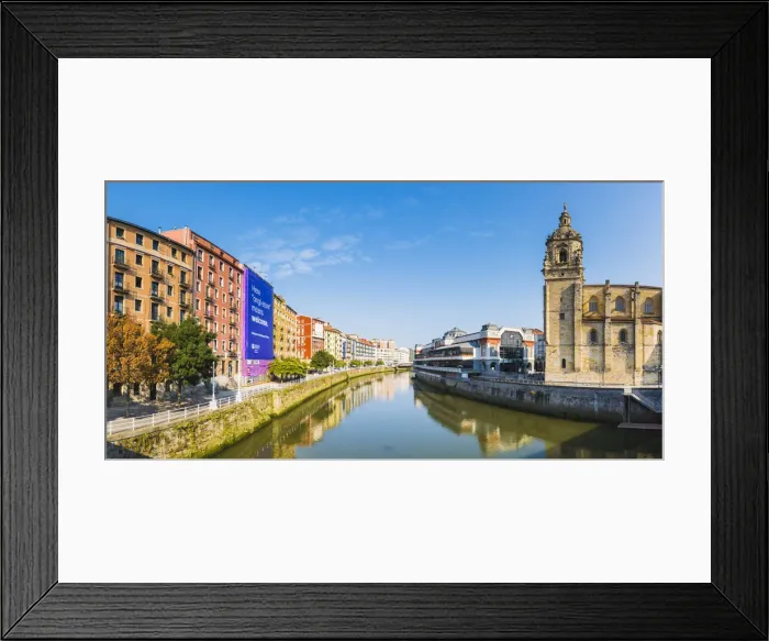 Framed Print : Spain, Basque Country, Bilbao. Nervion river and the Mercado de la Ribera market Framed Print : Spain, Basque Country, Bilbao. Nervion river and the Mercado de la Ribera market
