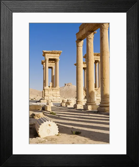 Framed Print : Syria, Homs Governate, Palmyra. The Tetrapylon
