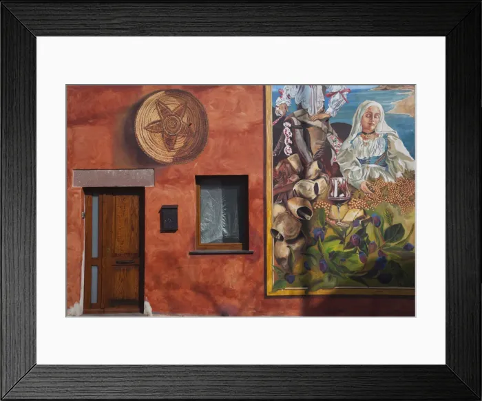 Framed Print : Italy, Sardinia, Western Sardinia, Tinnura, Tinnura house mural Framed Print : Italy, Sardinia, Western Sardinia, Tinnura, Tinnura house mural