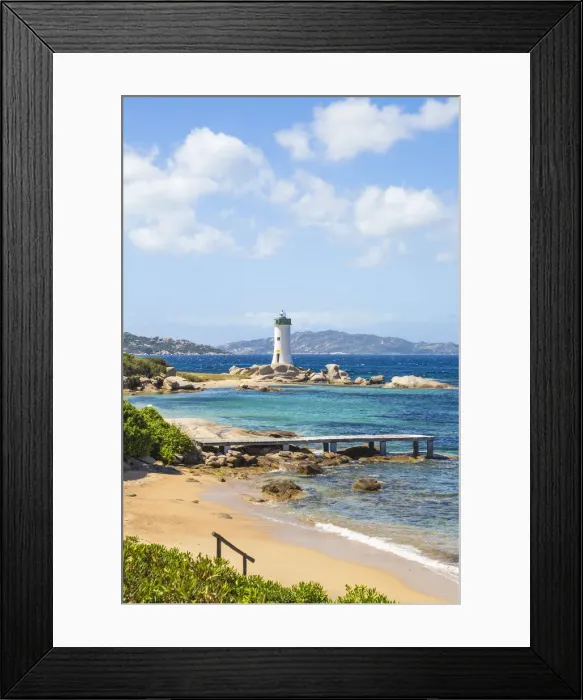 Framed Print : Italy, Sardinia, Sassari Province, Palau, Porto Faro Lighthouse