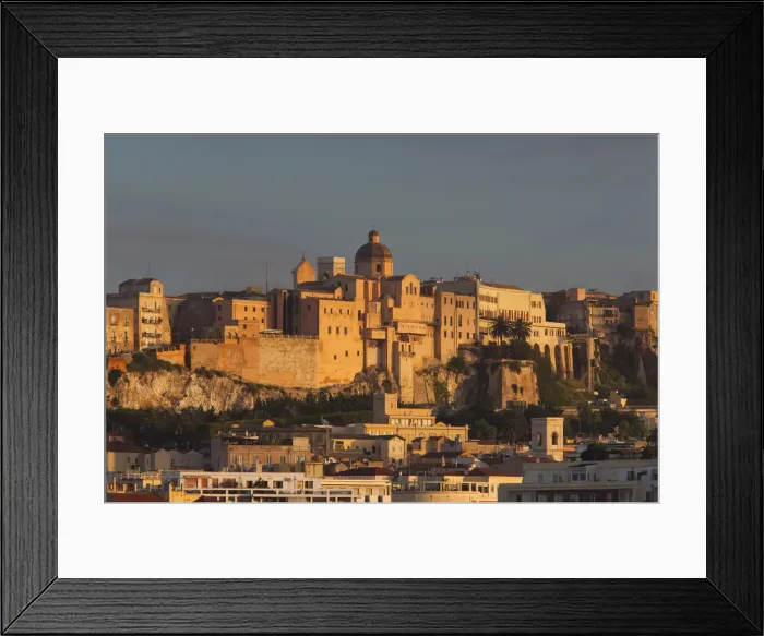 Framed Print : Italy, Sardinia, Cagliari, Il Castello Old Town and city walls from Basilica Nostra Framed Print : Italy, Sardinia, Cagliari, Il Castello Old Town and city walls from Basilica Nostra