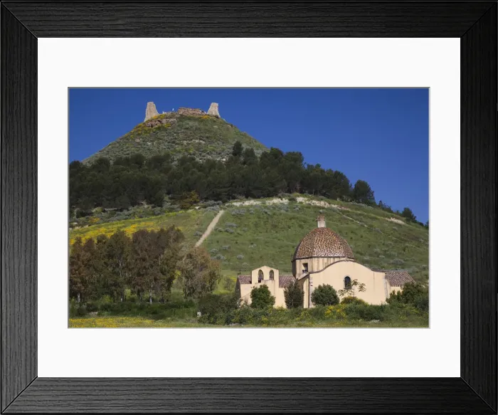 Framed Print : Italy, Sardinia, La Marmilla Region, Las Plassas, Castello di Marmilla fortress