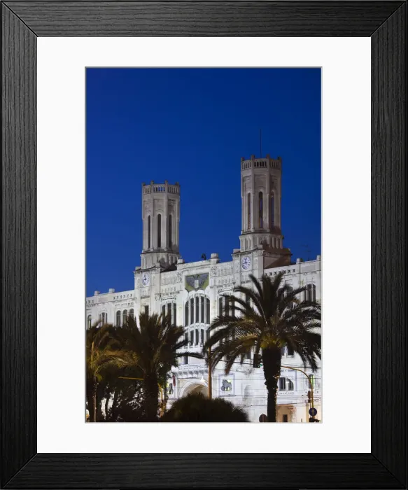 Framed Print : Italy, Sardinia, Cagliari, Palazzo Comunale, town hall, evening Framed Print : Italy, Sardinia, Cagliari, Palazzo Comunale, town hall, evening