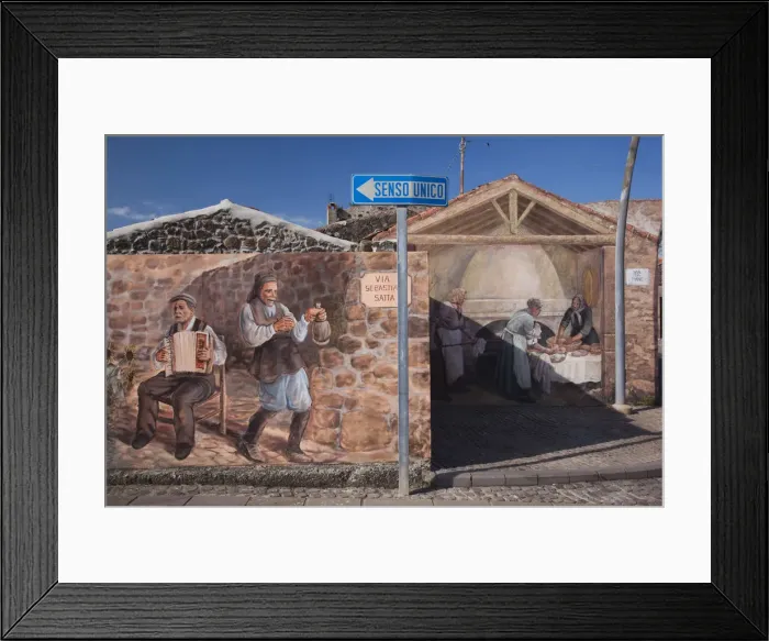 Framed Print : Italy, Sardinia, Western Sardinia, Tinnura, Tinnura house mural Framed Print : Italy, Sardinia, Western Sardinia, Tinnura, Tinnura house mural