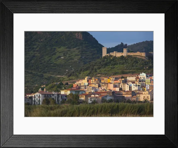 Framed Print : Italy, Sardinia, Western Sardinia, Bosa, town view with Castello Malaspina, sunset Framed Print : Italy, Sardinia, Western Sardinia, Bosa, town view with Castello Malaspina, sunset