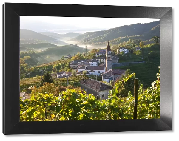 Rolle village & Prosecco vineyards, Veneto, Italy