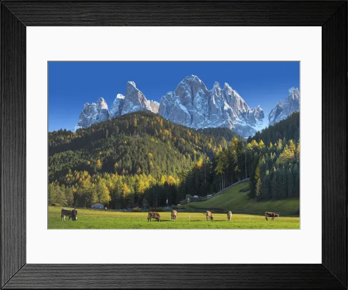 Framed Print : Italy, Trentino Alto Adige, South Tyrol Region, Val di Funes and Santa Magdalena town Framed Print : Italy, Trentino Alto Adige, South Tyrol Region, Val di Funes and Santa Magdalena town