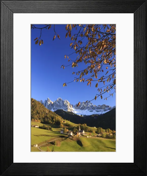 Framed Print : Italy, Trentino Alto Adige, South Tyrol Region, Val di Funes and Santa Magdalena town Framed Print : Italy, Trentino Alto Adige, South Tyrol Region, Val di Funes and Santa Magdalena town