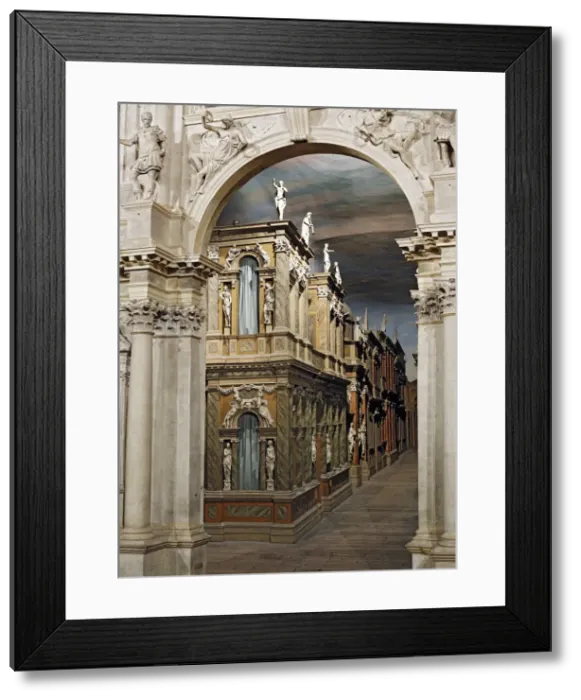 Framed Print : Teatro Olimpico (Olympic Theatre, 1580-1585 by Andrea Palladio), Vicenza, Veneto, Italy Framed Print : Teatro Olimpico (Olympic Theatre, 1580-1585 by Andrea Palladio), Vicenza, Veneto, Italy