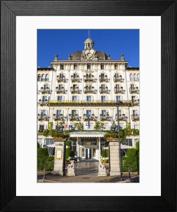 Framed Print : The ornate facade of Grand Hotel des Iles Borromees, Stresa, Lake Maggiore, Borromean Framed Print : The ornate facade of Grand Hotel des Iles Borromees, Stresa, Lake Maggiore, Borromean