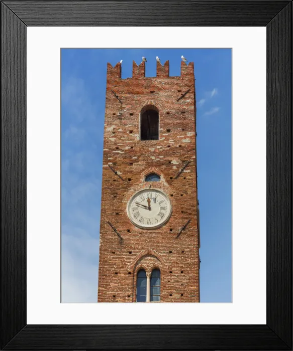 Framed Print : Civic tower, Noli, Province of Savona, Liguria, Italy