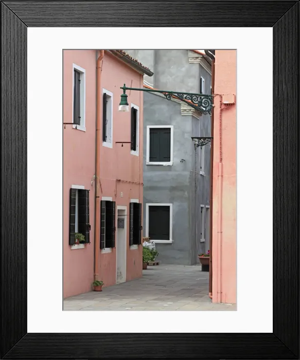 Framed Print : Houses with coloured facades, Burano, Venice, Veneto, Itlaly Framed Print : Houses with coloured facades, Burano, Venice, Veneto, Itlaly