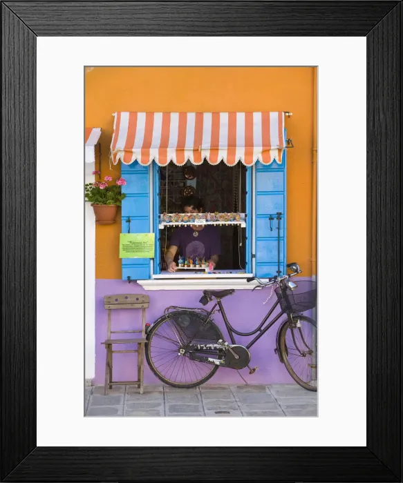 Framed Print : Shop Front, Burano, Venice, Italy, PR Framed Print : Shop Front, Burano, Venice, Italy, PR
