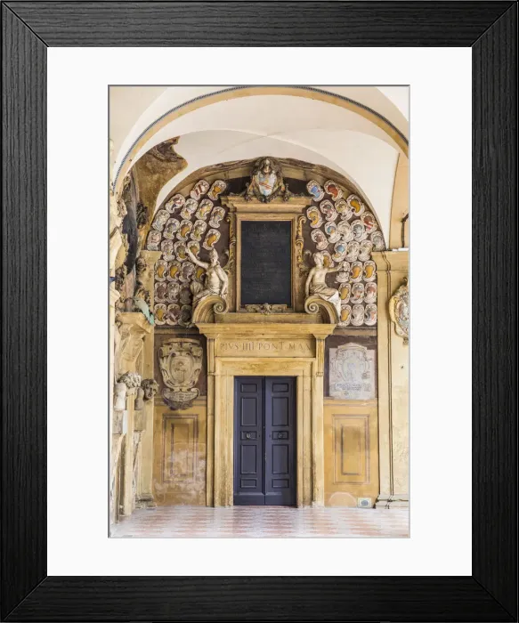 Framed Print : The Archiginnasio (former University of Bologna), Bologna, Emilia-Romagna, Italy