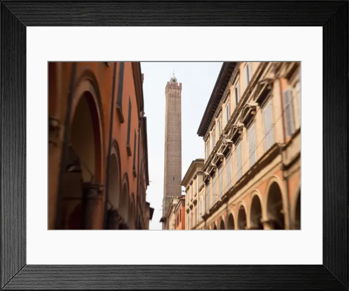 Framed Print : Le Du Torri Tower & street, Bologna, Emilia Romagna, Italy Framed Print : Le Du Torri Tower & street, Bologna, Emilia Romagna, Italy