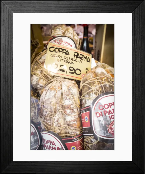 Framed Print : Parma hams, Parma, Emilia-Romagna, Italy Framed Print : Parma hams, Parma, Emilia-Romagna, Italy