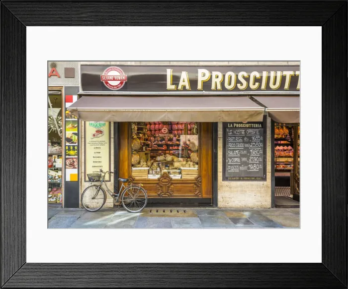Framed Print : La Prosciutteria delicatessen, Parma, Emilia-Romagna, Italy Framed Print : La Prosciutteria delicatessen, Parma, Emilia-Romagna, Italy