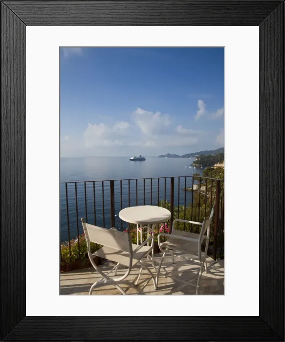 Framed Print : Balcony overlooking Rapallo, Riviera di Levante, Liguria, Italy Framed Print : Balcony overlooking Rapallo, Riviera di Levante, Liguria, Italy