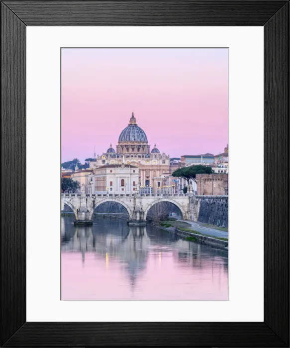 Framed Print : Italy, Lazio, Rome, River Tiber, St. Peters Basilica Framed Print : Italy, Lazio, Rome, River Tiber, St. Peters Basilica