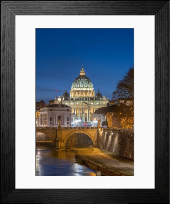 Framed Print : Italy, Lazio, Rome, River Tiber, St. Peters Basilica Framed Print : Italy, Lazio, Rome, River Tiber, St. Peters Basilica