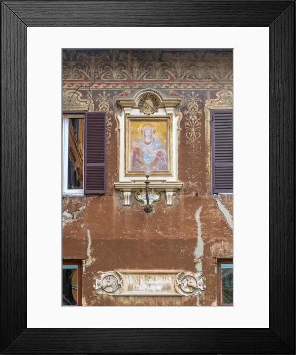 Framed Print : Italy, Lazio, Rome, Regola, off Campo dei Fiori, Street shrine, Madonna Stradarole