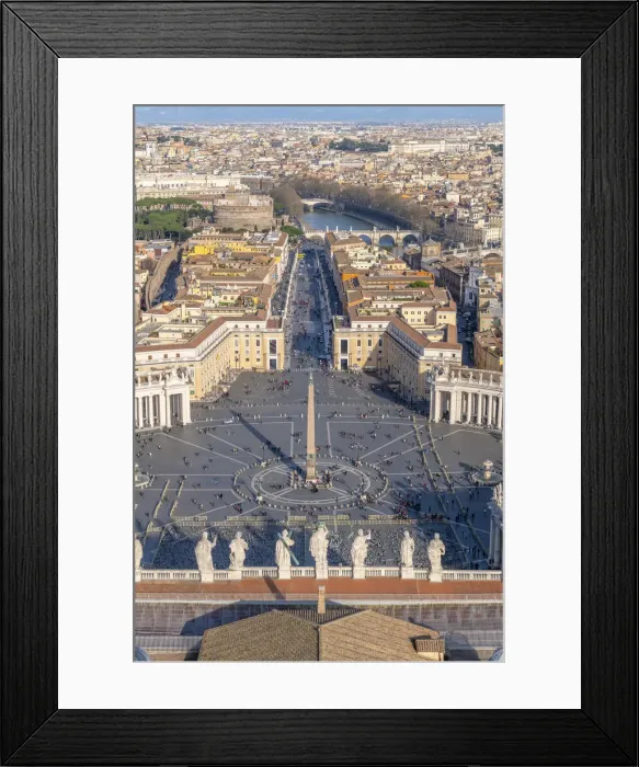 Framed Print : Italy, Lazio, Rome, The Vatican, St Peters Square from St Peters Basilica Framed Print : Italy, Lazio, Rome, The Vatican, St Peters Square from St Peters Basilica