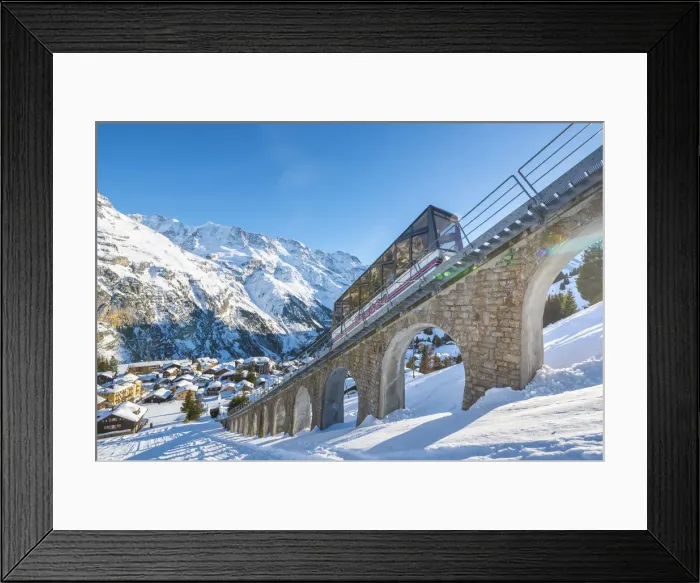 Framed Print : MAorren, Berner Oberland, canton of Bern, Switzerland. Funicular to Allmendhubel Framed Print : MAorren, Berner Oberland, canton of Bern, Switzerland. Funicular to Allmendhubel