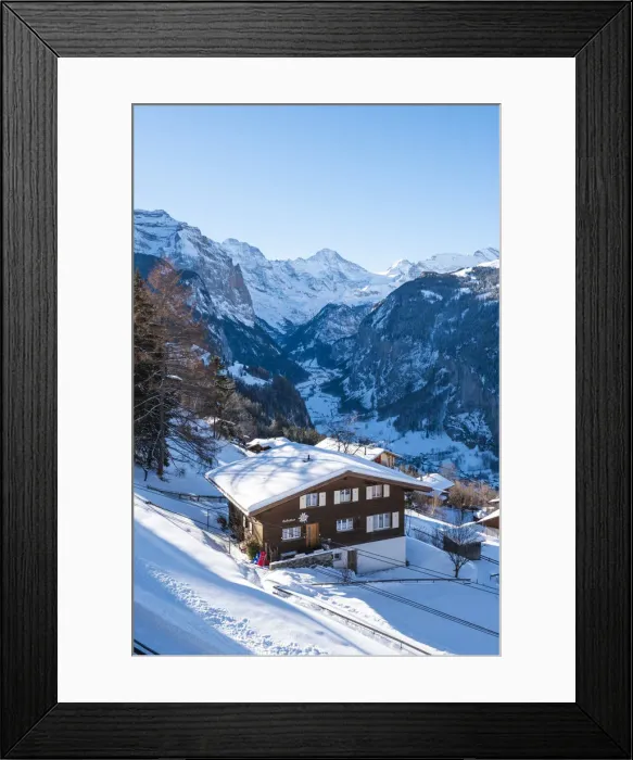 Framed Print : Wengen and Lauterbrunnen valley, Berner Oberland, canton of Bern, Switzerland