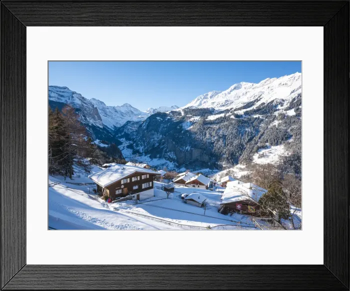 Framed Print : Wengen and Lauterbrunnen valley, Berner Oberland, canton of Bern, Switzerland