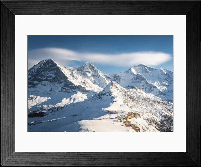 Framed Print : Mannlichen, Berner Oberland, canton of Bern, Switzerland. View over mount Eiger, Maonch Framed Print : Mannlichen, Berner Oberland, canton of Bern, Switzerland. View over mount Eiger, Maonch