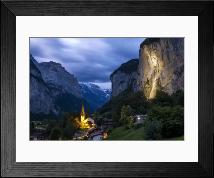 Framed Print : Lauterbrunnen at Night, Bernese Oberland, Switzerland