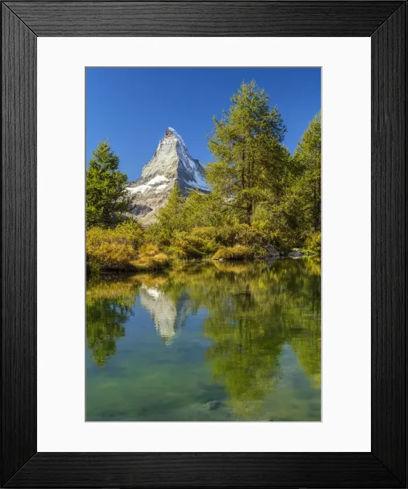 Framed Print : Matterhorn Reflecting in Grindjisee, Zermatt, Valais Region, Switzerland Framed Print : Matterhorn Reflecting in Grindjisee, Zermatt, Valais Region, Switzerland