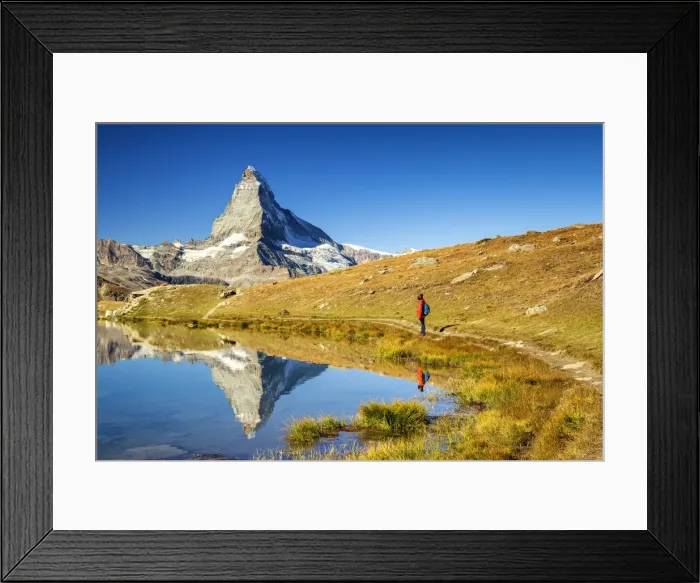 Framed Print : Matterhorn Reflecting in Stellisee, Zermatt, Valais Region, Switzerland Framed Print : Matterhorn Reflecting in Stellisee, Zermatt, Valais Region, Switzerland