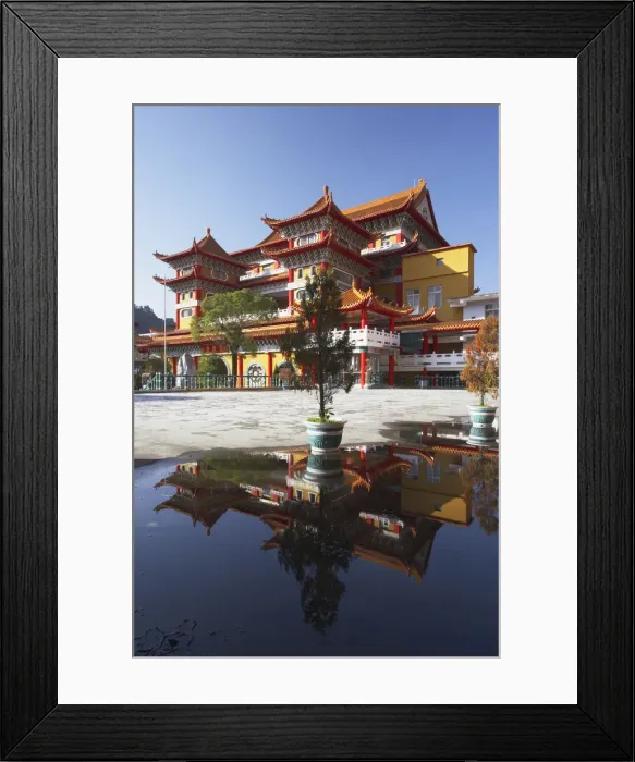 Framed Print : Reflection of Buddhist temple, Taiwan Framed Print : Reflection of Buddhist temple, Taiwan