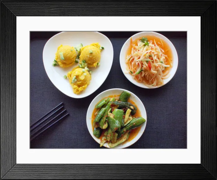 Framed Print : Asia, East Asia, Taiwan, Chinese fast food in a roadside restaurant