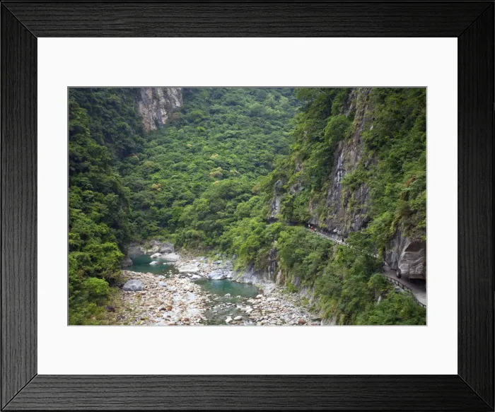 Framed Print : Asia, East Asia, Taiwan, Taichung county, Taroko Gorge National Park, a hikers in Framed Print : Asia, East Asia, Taiwan, Taichung county, Taroko Gorge National Park, a hikers in