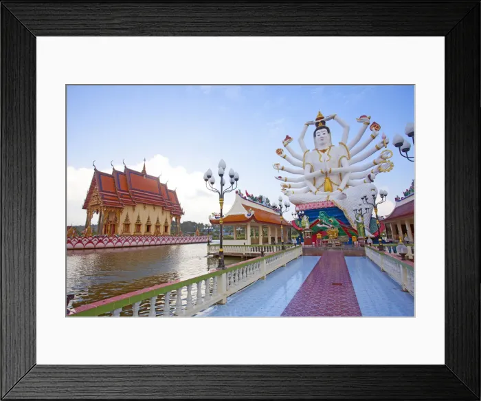 Framed Print : South East Asia, Thailand, Surat Thani Province, Ko Samui, Wat Plai Laem, statue of