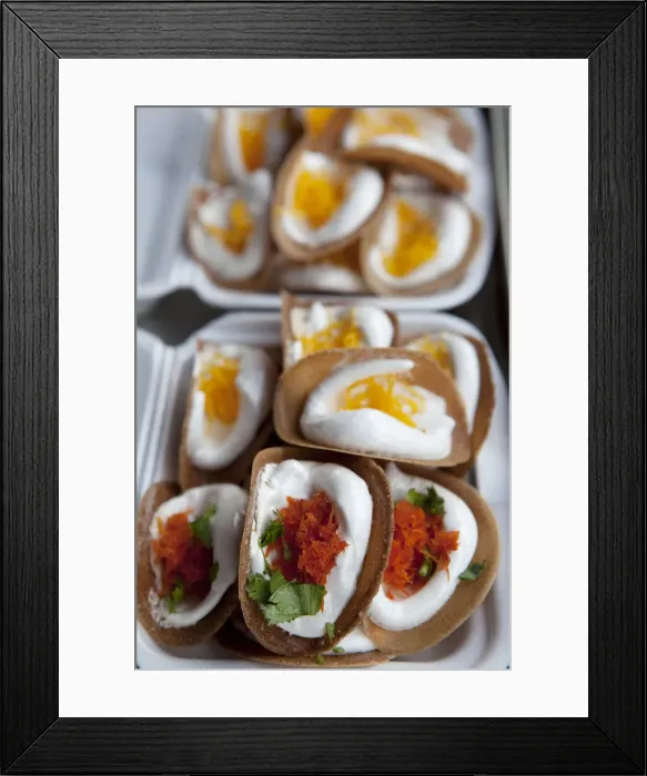 Framed Print : Bangkok, Thailand. Street food for sale from a vendor in Bangkok Framed Print : Bangkok, Thailand. Street food for sale from a vendor in Bangkok