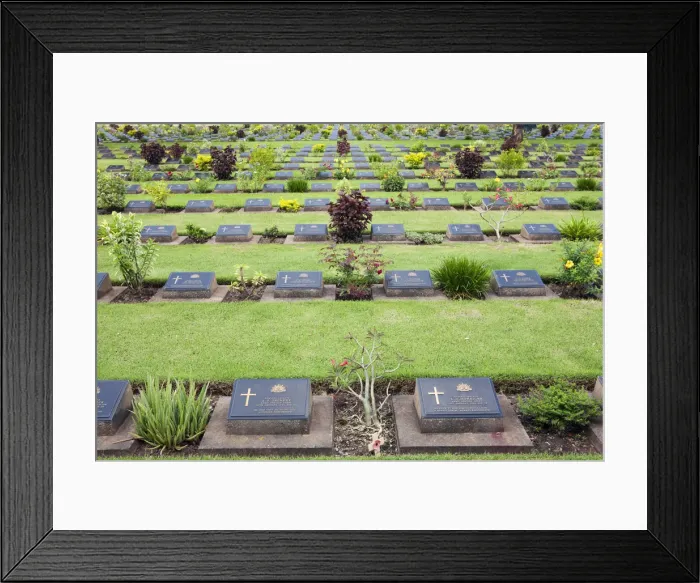 Framed Print : South East Asia, Thailand, Kanchanaburi province, the Kanchanaburi War Cemetery (Don-Rak
