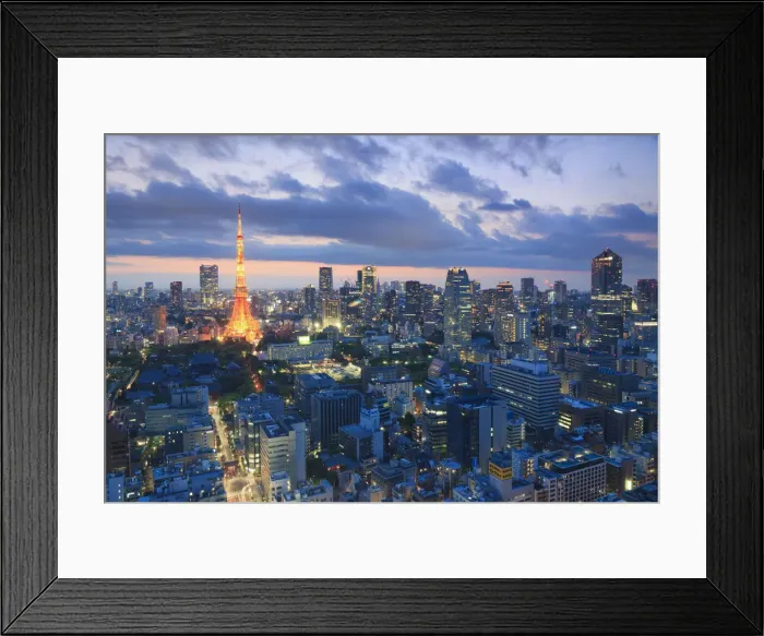 Framed Print : Japan, Tokyo, Tokyo Skyline and Tokyo Tower Framed Print : Japan, Tokyo, Tokyo Skyline and Tokyo Tower
