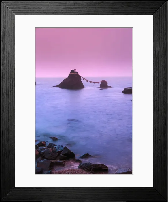 Framed Print : Japan, Mie Prefecture, Futami, Meoto-Iwa (Wedded Rocks) just offshore from Okiyama