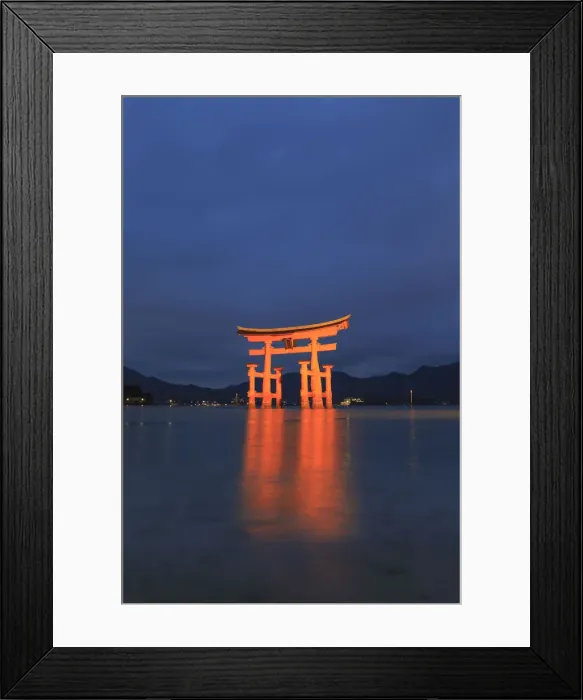 Framed Print : Japan, Hiroshima, Miyajima Island, the Red Torii Gate of Itsukushima-jinja Shinto Shrine