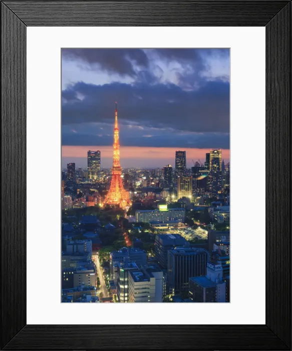 Framed Print : Japan, Tokyo, Tokyo Skyline and Tokyo Tower Framed Print : Japan, Tokyo, Tokyo Skyline and Tokyo Tower