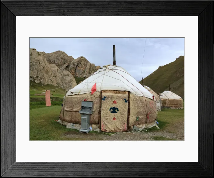 Framed Print : Yurt (Nomads tent) in Tash Rabat valley, Naryn oblast, Kyrgyzstan