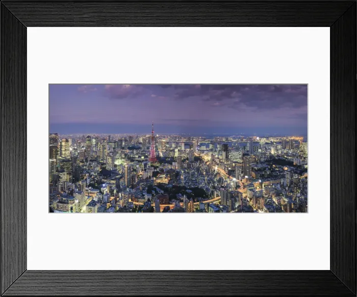 Framed Print : Japan, Tokyo, Aerial view of cityscape and Tokyo Tower Framed Print : Japan, Tokyo, Aerial view of cityscape and Tokyo Tower